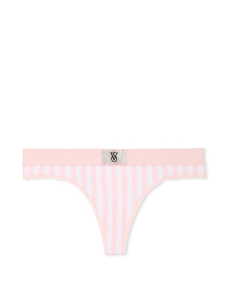 Трусики тонг Victoria's Secret с логотипом из страз 1159820933 (Розовый XL)