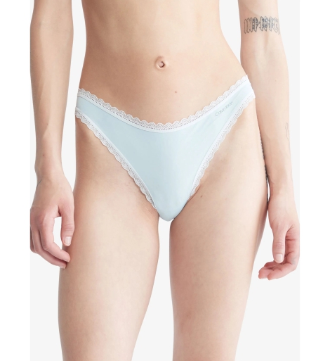 Гладкі трусики Calvin Klein тонг з мереживом 1159821002 (Блакитний L)