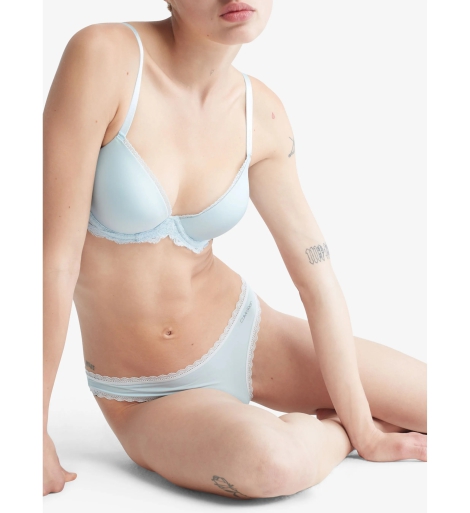 Гладкі трусики Calvin Klein тонг з мереживом 1159821002 (Блакитний L)