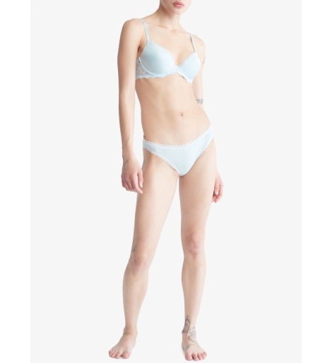 Гладкі трусики Calvin Klein тонг з мереживом 1159821002 (Блакитний L)