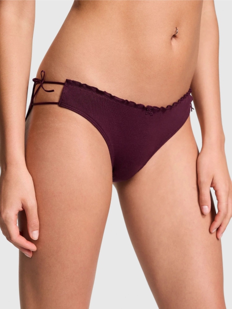 Женские трусики бикини Victoria's Secret Pink на завязках 1159821956 (Бордовый S)