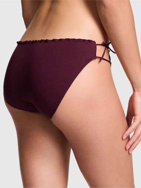 Женские трусики бикини Victoria's Secret Pink на завязках 1159821956 (Бордовый S)