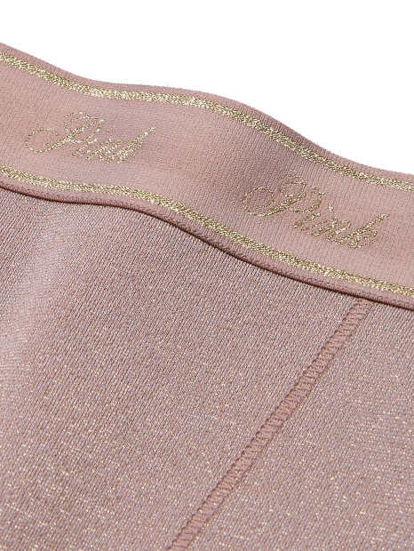 Высокие трусики шортики Victoria's Secret Pink с шиммером 1159822927 (Коричневый S)