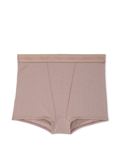 Высокие трусики шортики Victoria's Secret Pink с шиммером 1159822927 (Коричневый S)