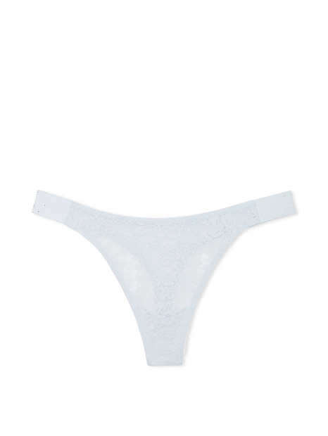 Кружевные трусики тонг Victoria's Secret Pink со стразами 1159822947 (Голубой XL)