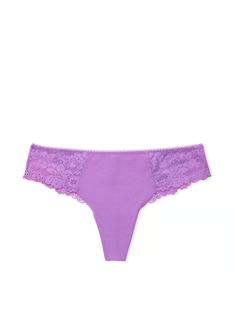 Женские кружевные трусики тонг Victoria's Secret Pink 1159821518 (Фиолетовый S)