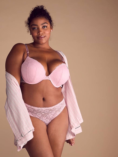 Кружевные трусики бикини Victoria's Secret с мини-пайетками 1159821542 (Розовый XS)