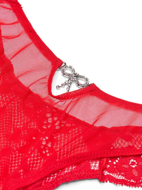 Кружевные трусики бразильяны Victoria's Secret 1159822323 (Красный XL)