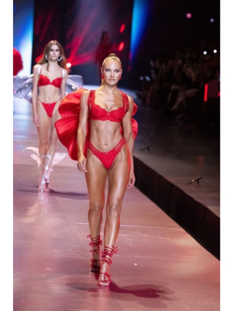 Кружевные трусики бразильяны Victoria's Secret 1159822323 (Красный XL)