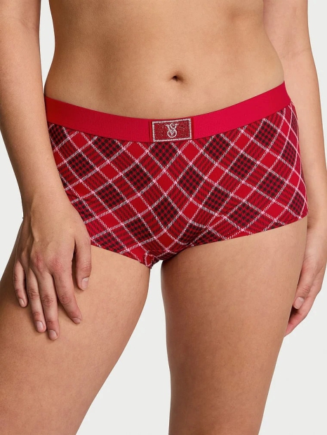 Женские трусики шортики Victoria's Secret с логотипом из страз 1159823624 (Красный M)
