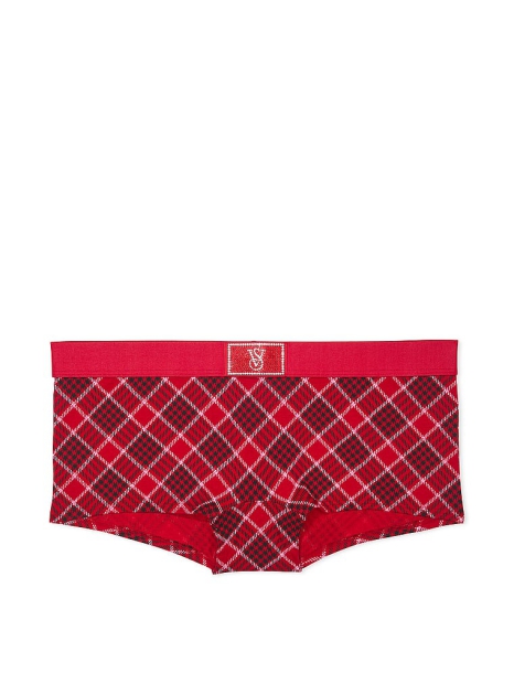 Женские трусики шортики Victoria's Secret с логотипом из страз 1159823624 (Красный M)