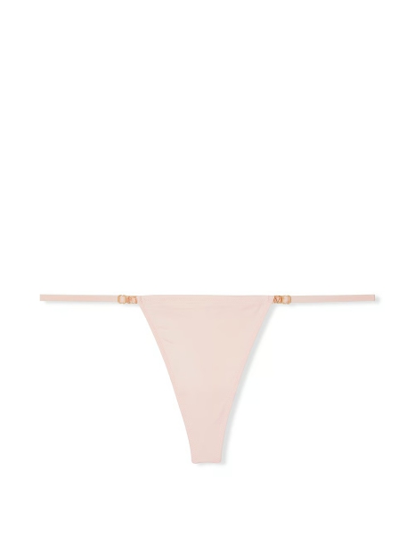 Гладкие трусики тонг Victoria's Secret с регулируемыми ремешками 1159821677 (Розовый XL)