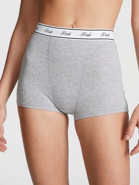 Високі трусики шортики Victoria's Secret Pink 1159821852 (Сірий S)
