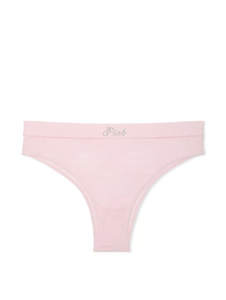 Жіночі мереживні трусики бразиліана Victoria's Secret Pink 1159823160 (рожевий XL)
