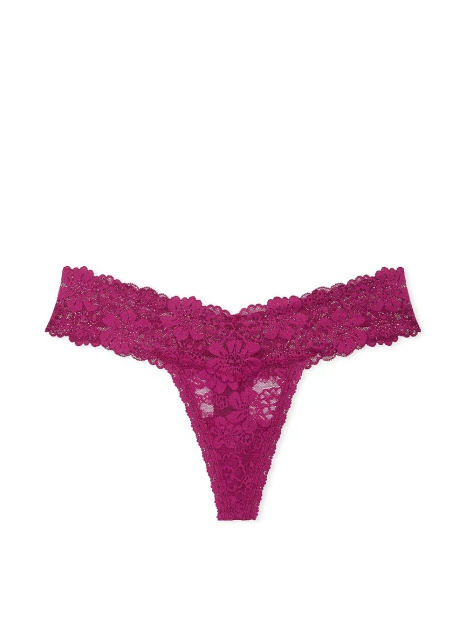 Женские кружевные трусики Victoria's Secret Pink тонг 1159821967 (Фиолетовый S)