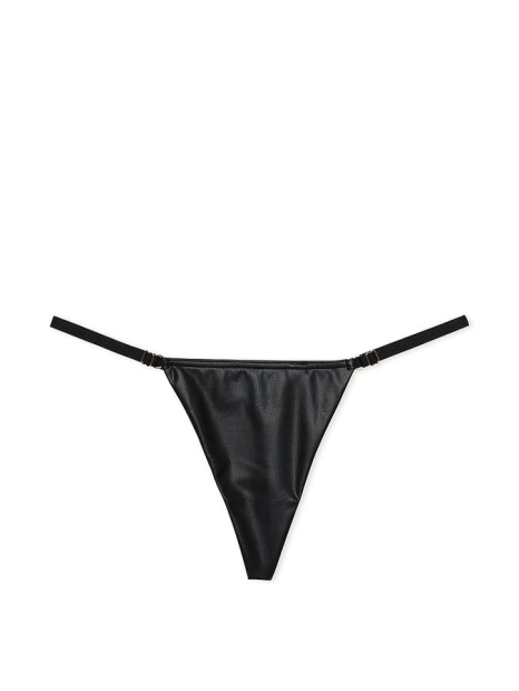 Женские трусики стринги Victoria's Secret из экокожи 1159822705 (Черный S)