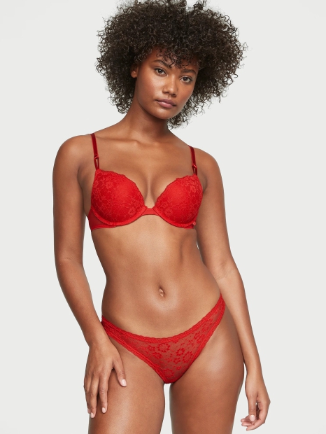 Кружевные трусики бикини Victoria's Secret 1159822969 (Красный S)