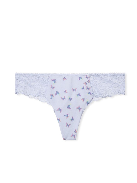 Трусики тонг Victoria's Secret PINK з мереживом 1159823003 (Блакитний S)
