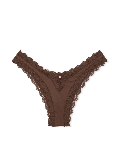 Жіночі гладкі трусики з мереживом Victoria's Secret бразилії 1159823006 (Коричневий M)