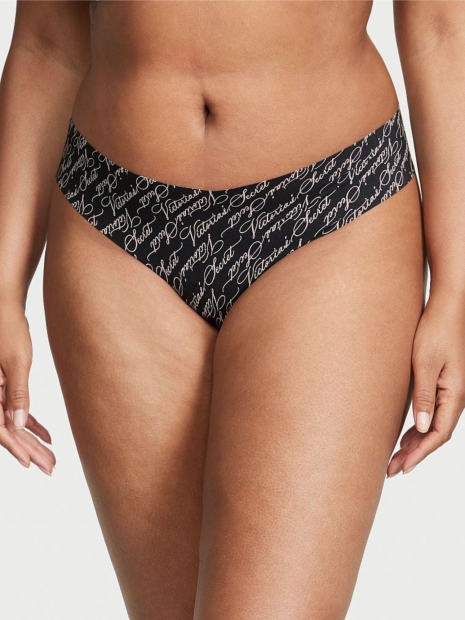 Бесшовные трусики тонг  Victoria's Secret с логотипом 1159823020 (Черный S)