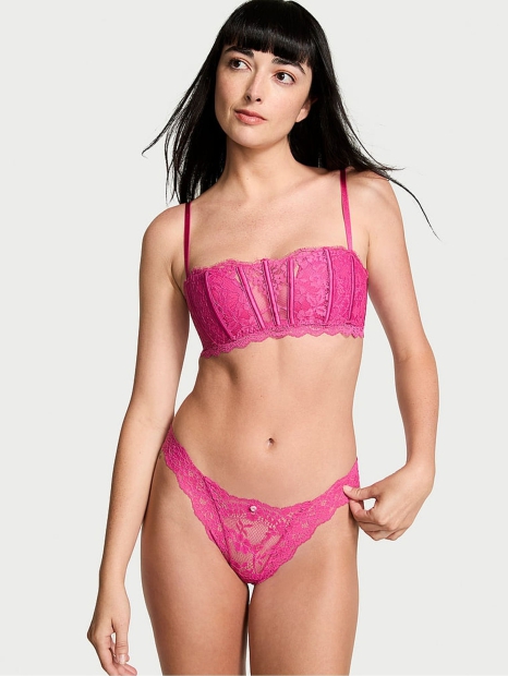 Кружевные трусики бразильяны Victoria's Secret 1159823327 (Розовый XS)