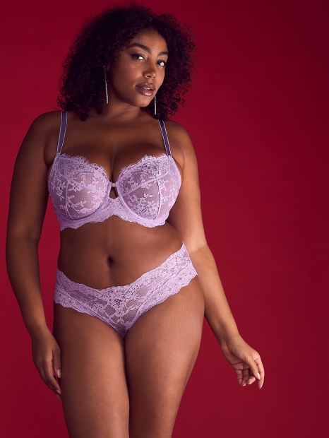 Женские кружевные трусики хипхаггеры Victoria's Secret 1159823795 (Сиреневый M)