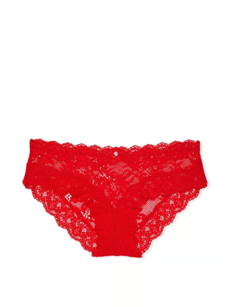 Женские кружевные трусики хипхаггеры Victoria's Secret 1159824519 (Красный M)