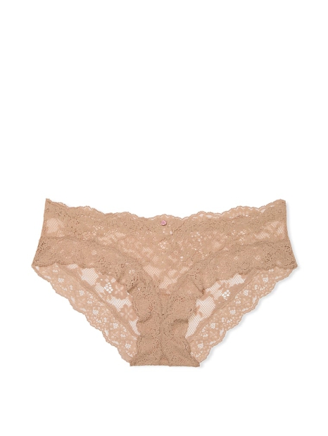 Женские кружевные трусики хипхаггеры Victoria's Secret 1159823930 (Бежевый S)