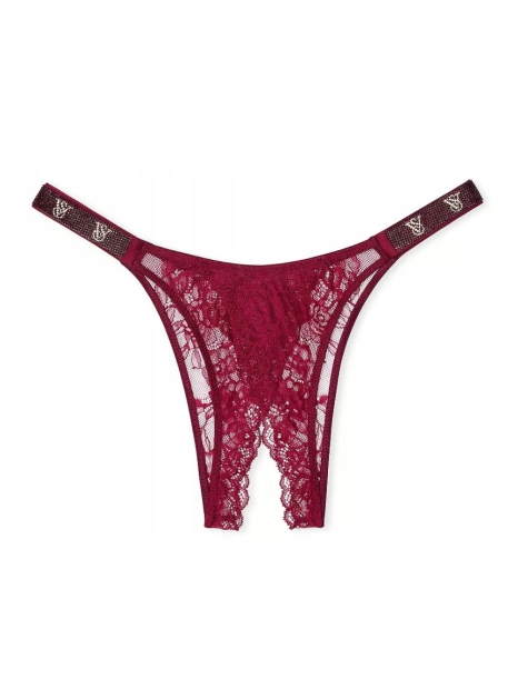Открытые трусики бразильяны Victoria's Secret 1159823979 (Бордовый XS)