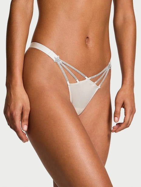 Гладкие трусики тонг Victoria's Secret со стразами 1159825411 (Серый XS)