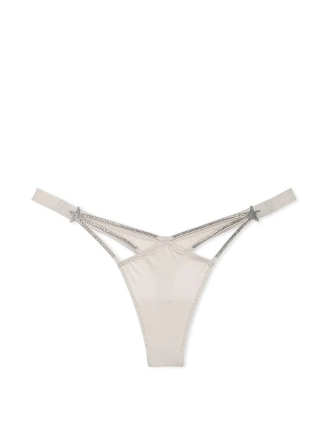 Гладкие трусики тонг Victoria's Secret со стразами 1159825411 (Серый XS)