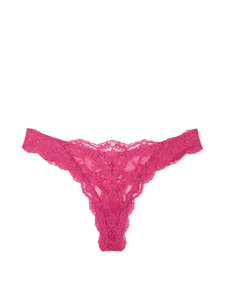 Кружевные трусики тонг Victoria's Secret 1159824141 (Розовый XL)