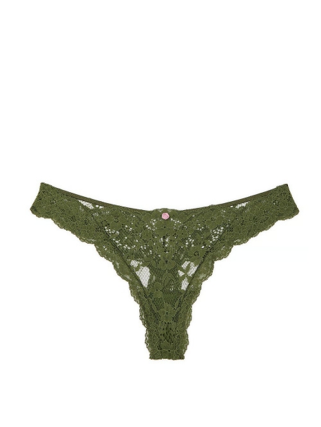 Кружевные трусики тонг Victoria's Secret 1159824146 (Зеленый M)