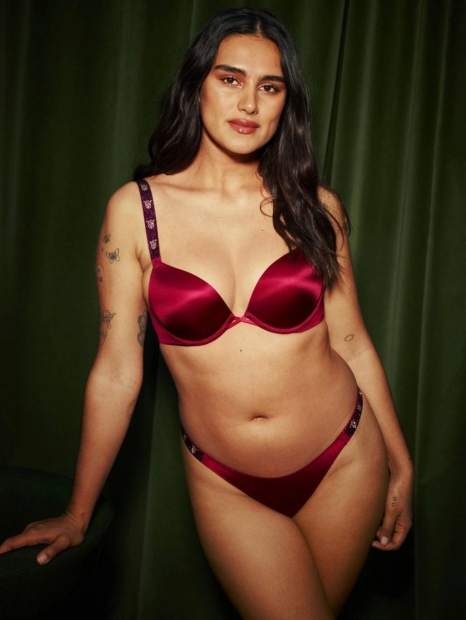 Трусики бразильяны Victoria's Secret со стразами 1159824191 (Бордовый L)