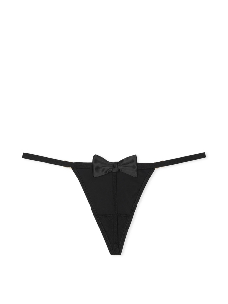 Гладкі трусики стрінги Victoria's Secret з бантом ззаду 1159824260 (Чорний M)