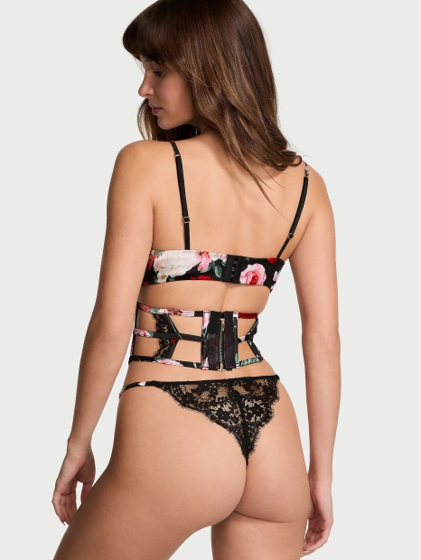 Шелковые трусики Victoria's Secret танга 1159824552 (Черный M)