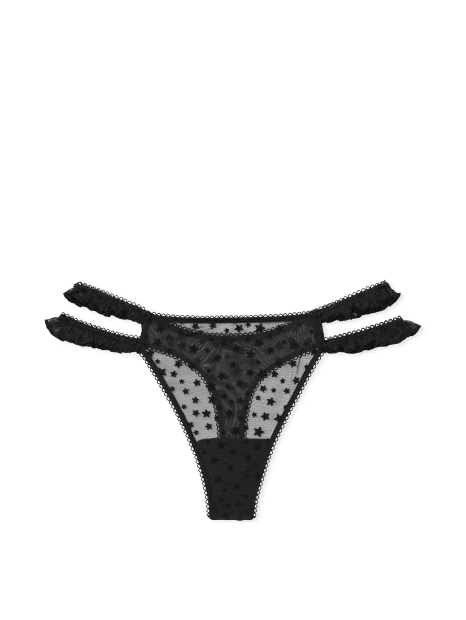 Женские сетчатые трусики тонг Victoria's Secret Pink 1159834104 (Черный L)