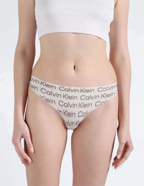 Бесшовные трусики Calvin Klein с логотипом 1159825128 (Бежевый XS)