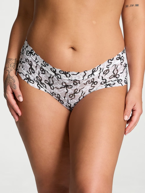 Кружевные трусики чики Victoria's Secret 1159825185 (Черный/Белый XS)