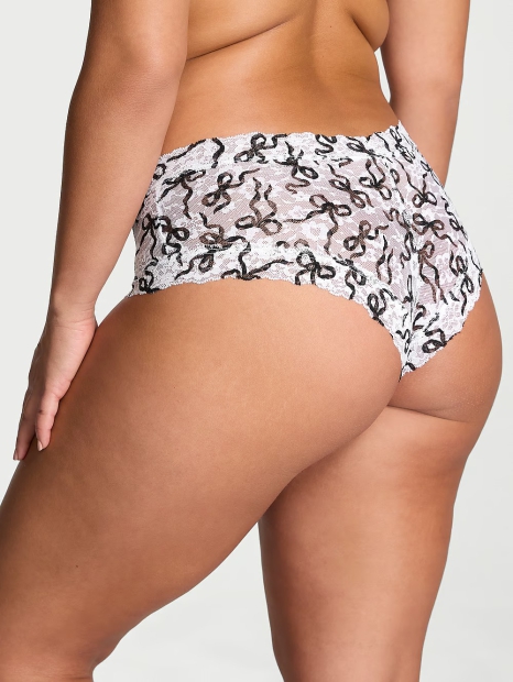 Кружевные трусики чики Victoria's Secret 1159825185 (Черный/Белый XS)
