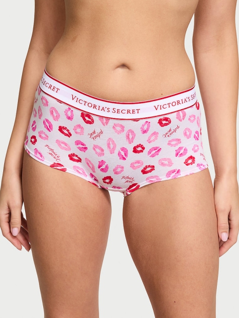 Женские трусики шортики Victoria's Secret с принтом 1159827434 (Белый XS)
