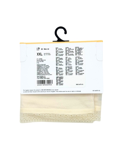 Женские трусики Uniqlo брифы с кружевом 1159825356 (Молочный XXL)