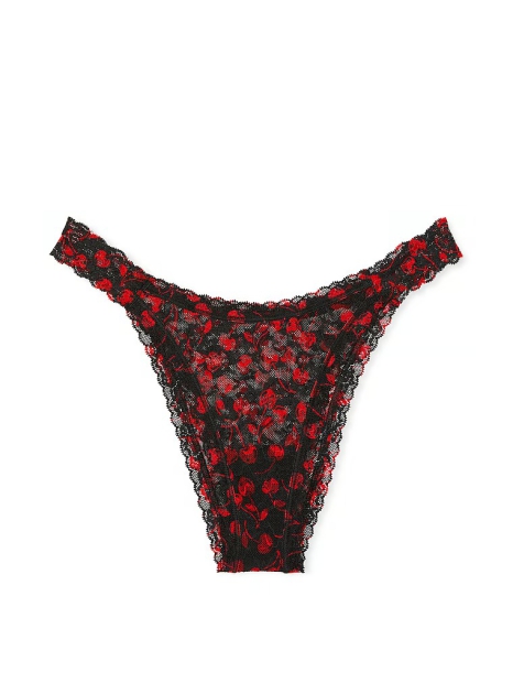 Кружевные трусики бразильяны Victoria's Secret 1159827444 (Черный XS)