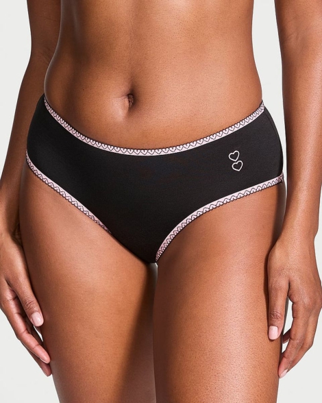 Женские трусики чики Victoria's Secret с отделкой в ​​виде сердец 1159825495 (Черный S)