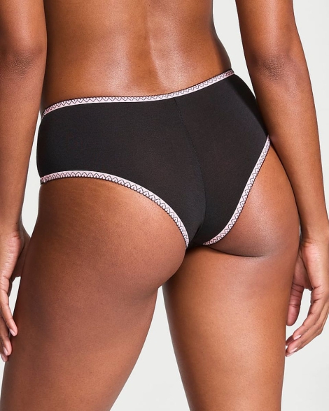Женские трусики чики Victoria's Secret с отделкой в ​​виде сердец 1159825495 (Черный S)