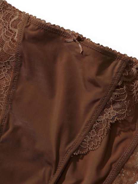 Женские гладкие трусики Victoria's Secret стринг бикини с кружевом 1159825911 (Коричневый XXL)