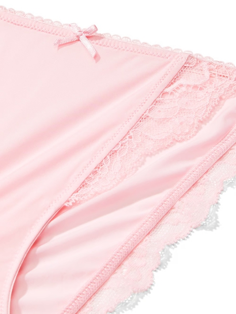 Женские гладкие трусики Victoria's Secret стринг бикини с кружевом 1159825953 (Розовый M)