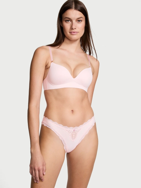 Женские гладкие трусики Victoria's Secret тонг 1159829096 (Розовый XS)