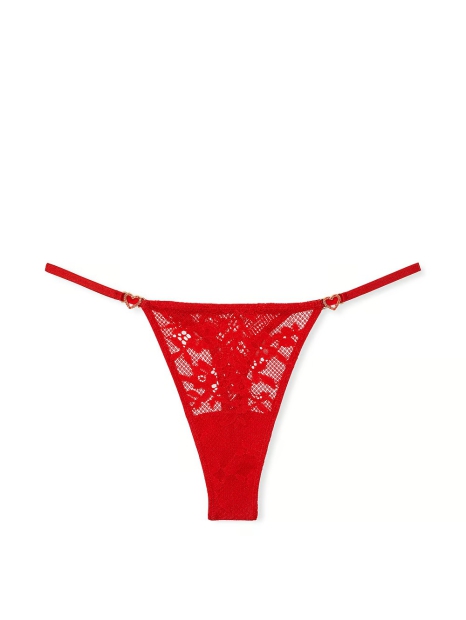 Кружевные трусики тонг Victoria's Secret с подвесками из страз 1159826171 (Красный M)