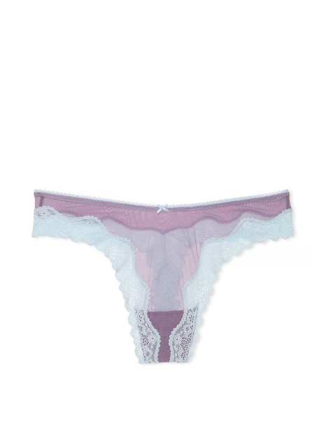 Женские сетчатые трусики тонг Victoria's Secret с кружевом 1159826235 (Сиреневый XL)